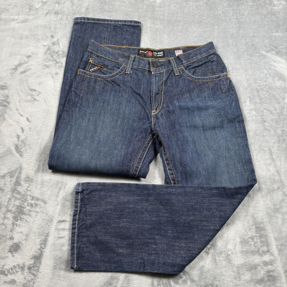 Ariat FR M4 Low Rise Boot Jeans Mens 33X30 (Fits 34x29) Blue Denim
